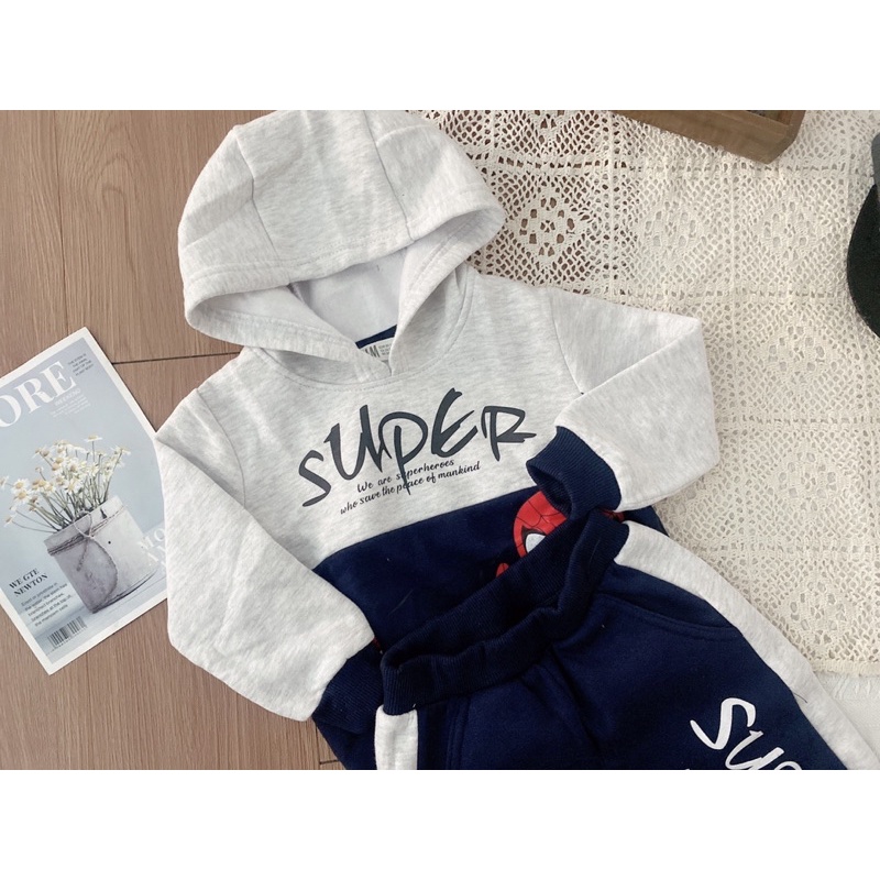 Bộ nỉ Spiderman người nhện HM xuất bé trai