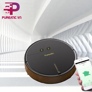 robot hút bụi lau nhà thông minh PUREATIC điều khiển qua app điện thoại, tự động sạc khi hết pin