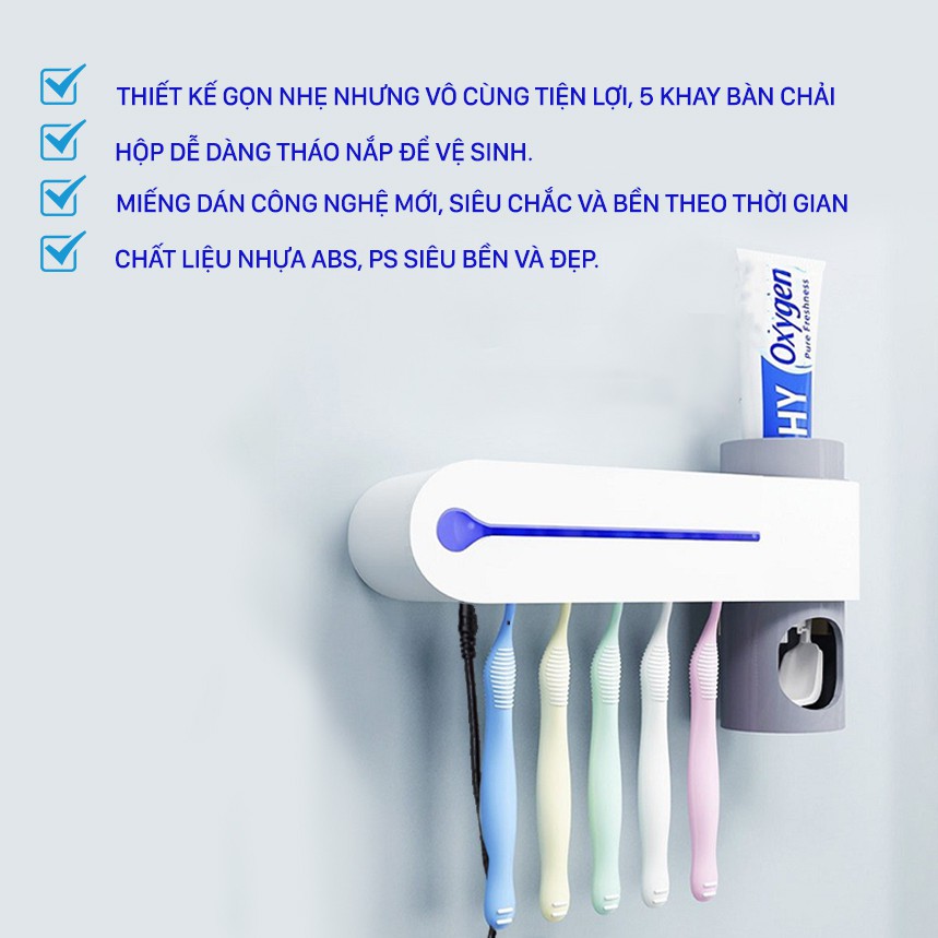 Giá Treo Vệ Sinh Tiệt Khuẩn Bàn Chải Răng Bằng Tia UV Toothbrush Sanitizer (Sản Phẩm Thông Minh Đến Từ Hàn Quốc )