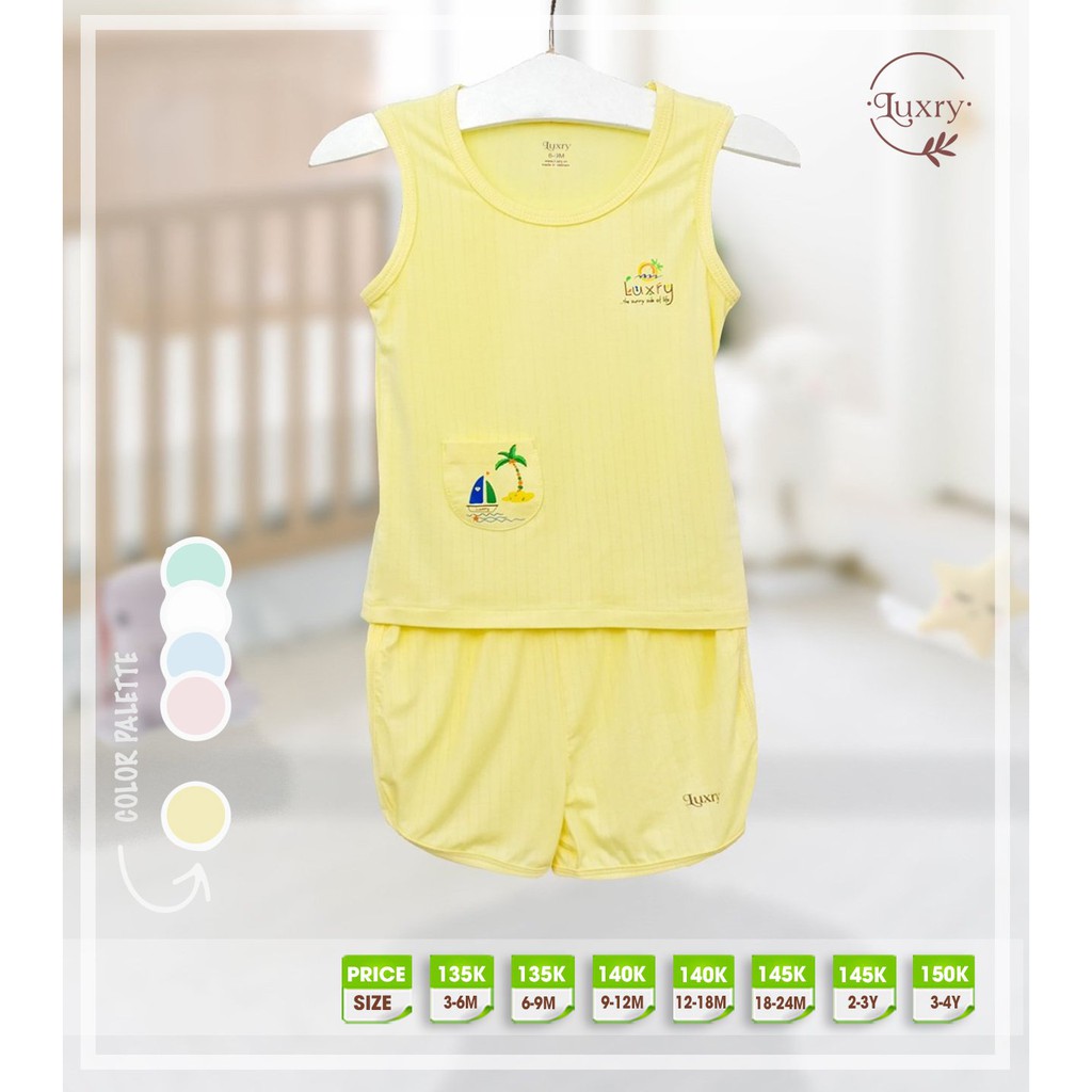 Bộ quần áo ba lỗ Luxry cho bé trai và bé gái - Ba lỗ mặc nhà mùa hè siêu mát -bộ sát nách chất thun sợi tre Luxry