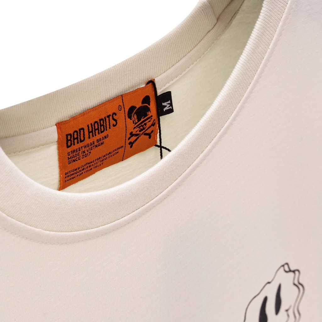 Áo Thun Unisex Bad Habits Smile Màu Cream 100% Cotton - Local Brand Chính Hãng | BigBuy360 - bigbuy360.vn