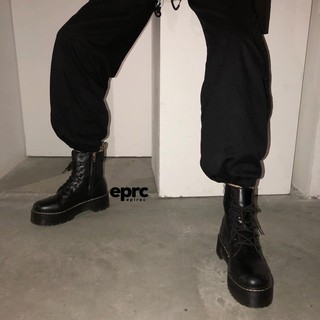 Boots giày dr martins da màu trắng đen cao cấp