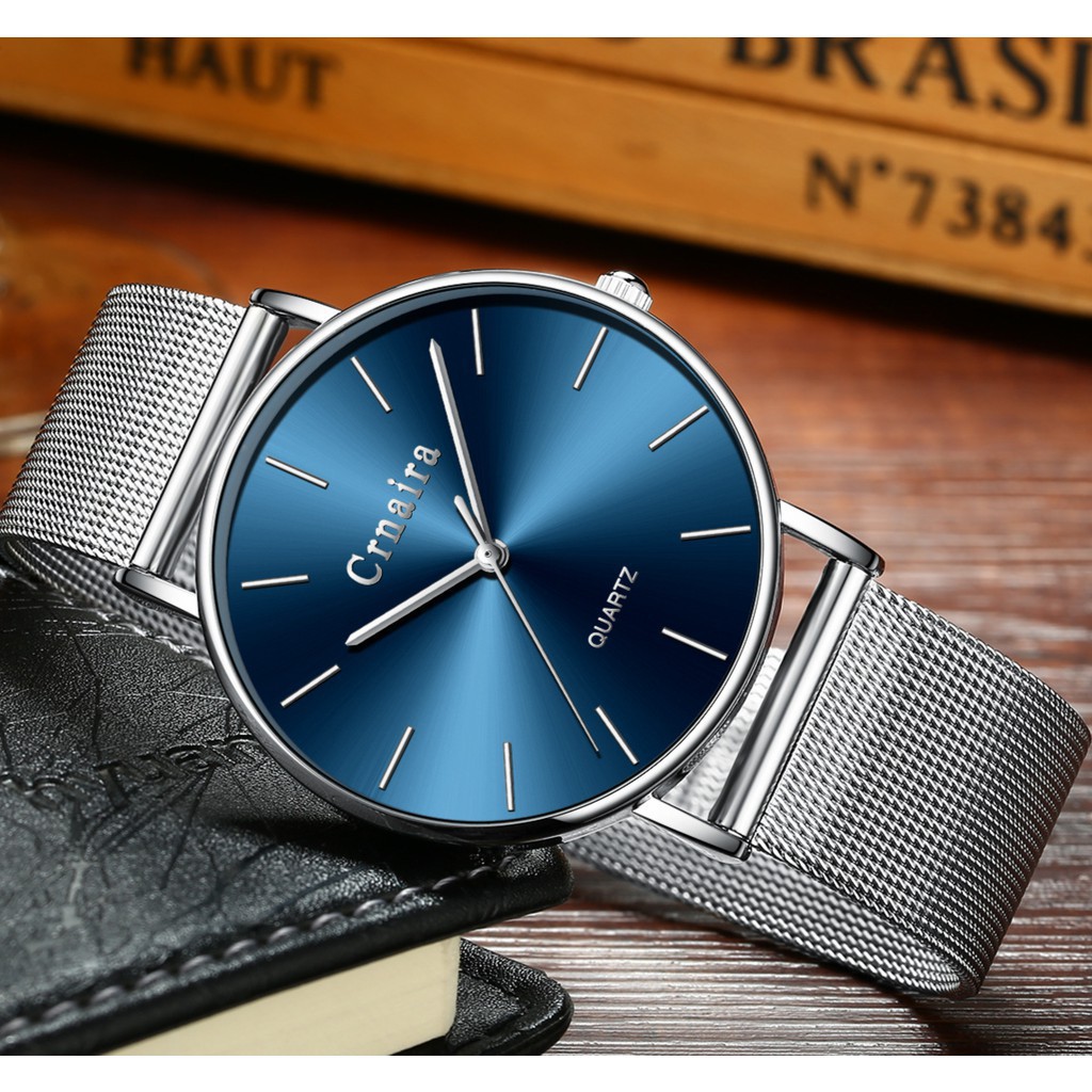 (HOT)] Đồng Hồ Nam CRNAIRA JAPAN CR379 Máy Siêu Mỏng Dây Thép Mành Cao Cấp Full Box | BigBuy360 - bigbuy360.vn