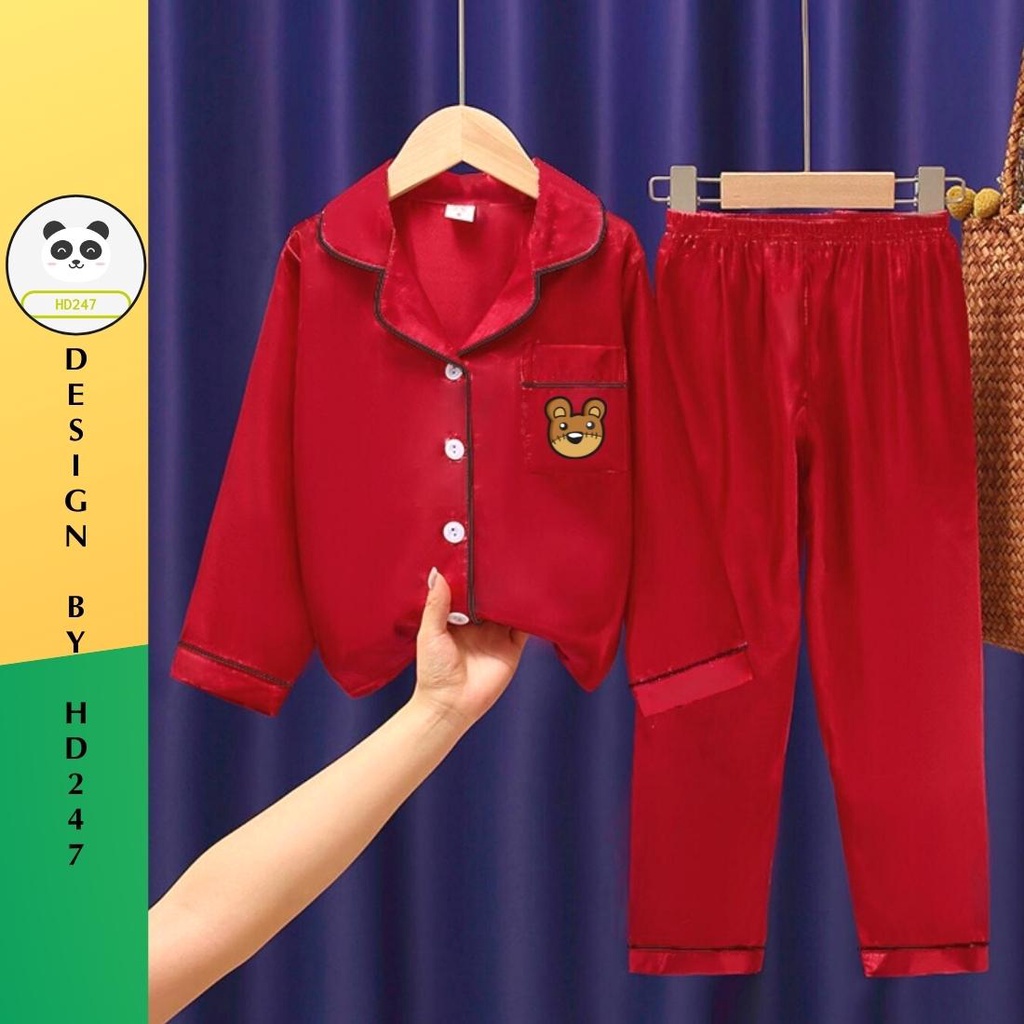 Bộ đồ ngủ pijama bé gái set quần áo trẻ em in hình mặc nhà kate size đại HD247 0328