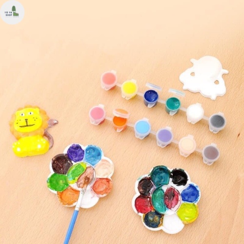 Bộ Đồ Chơi Tô Tượng Thạch Cao Tự Làm DIY Kèm Sẵn Màu Nước Cọ Vẽ Nhiều Chủ Đề - gói thạch cao siêu nhiều 300gr -mẫu mới