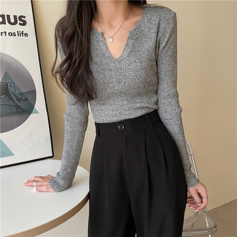 Áo Thun Dệt Kim Tay Dài Thiết Kế Đơn Giản Cá Tính 172239Áo Thun Thiết Kế Phong Cách Hàn Quốc Thời Trang | BigBuy360 - bigbuy360.vn