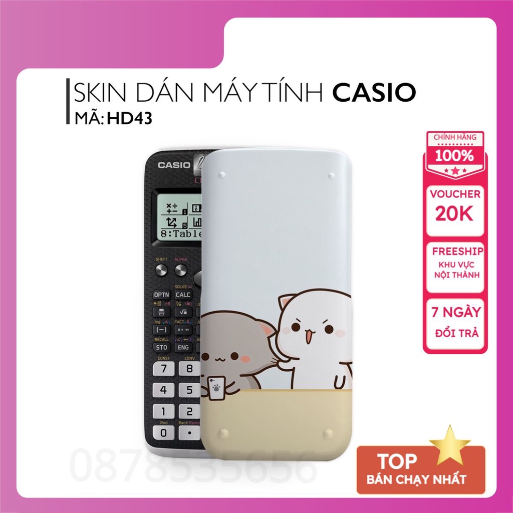 Miếng dán máy tính cầm tay CASIO In Hình Hình Thiết Kế Bộ 9 (Casio 570 / Casio 570-2nd/ Casio 580 /Vinacal..)