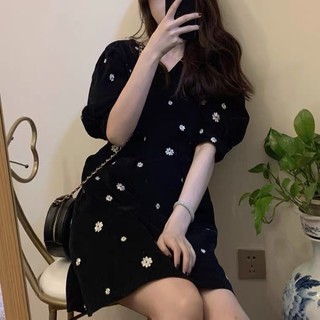 Đầm hoa cổ V bigsize