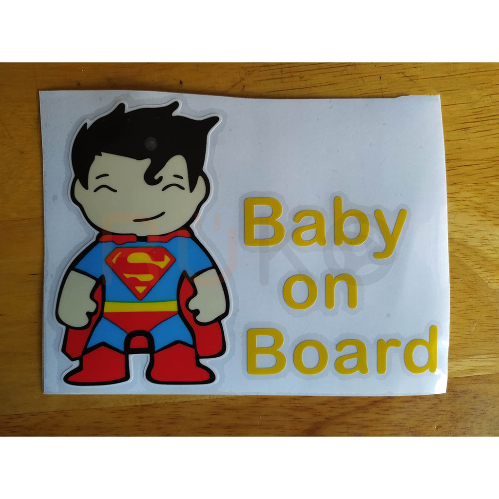 Sticker hình Super Man BaBy On Board vui nhộn