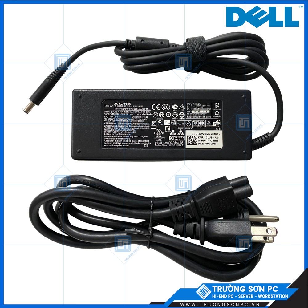 Sạc LAPTOP DELL Chân Kim Nhỏ ZIN Cao Cấp 19.5V – 4.62A 90W Adapter DELL 5568 3558 3458 3559