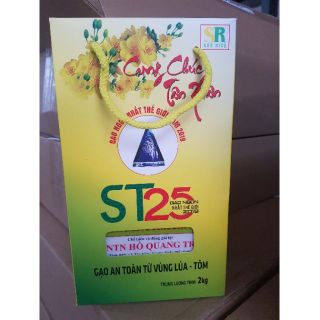 [Mua❤️kèm❤️DEAL❤️sốc]❤️❤️❤️ - Gạo Đặc Sản Sóc Trăng ST25 Lúa Tôm (túi 2kg hút chân k) - gạo sạch vùng xen canh lúa tôm