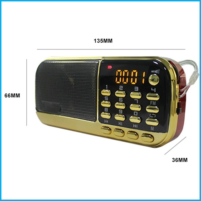 Loa máy nghe nhạc đa năng CRAVEN CR836S nghe kinh pháp mini đài FM đèn Pin flash 2 pin 2200mAh - khe thẻ nhớ - 3W