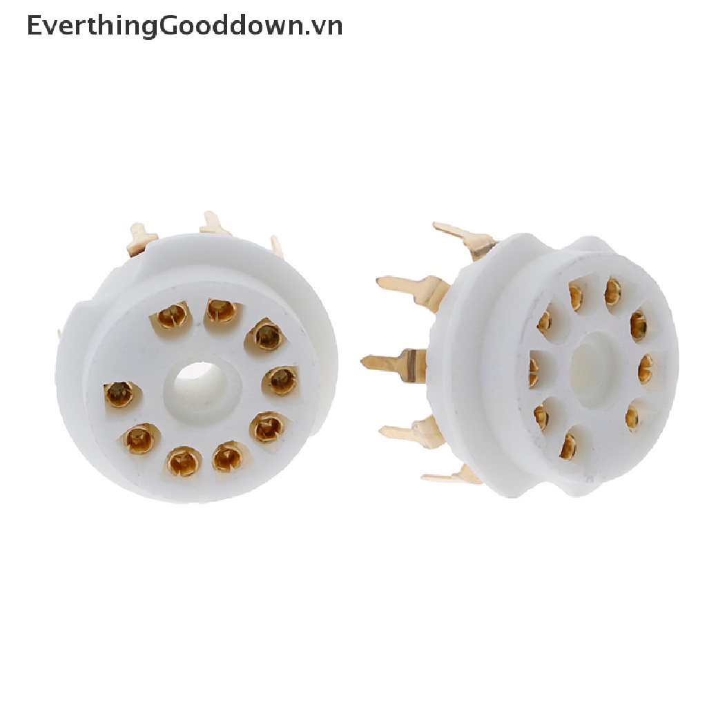 Everthinggooddown 1 Cái Van Ổ Cắm Bằng Gốm Mạ Vàng 9pin Cb Cho 12AX7 12AU7 ECC83