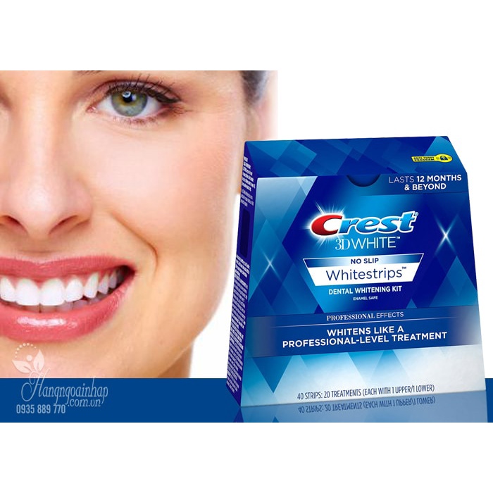 Miếng dán trắng răng Crest 3D Whitestrips của Mỹ