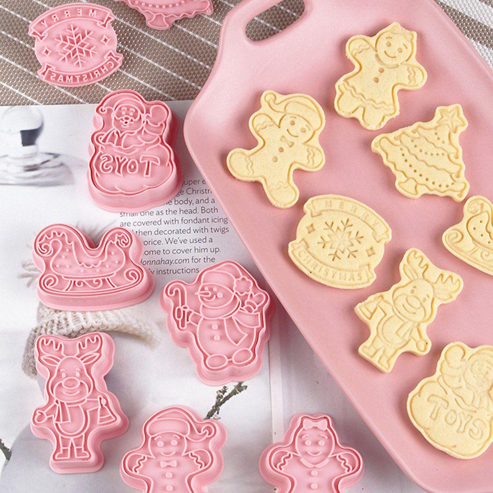 YOLA Set 8 Khuôn Làm Bánh Quy Tạo Hình Chủ Đề Giáng Sinh Xinh Xắn Tiện Dụng