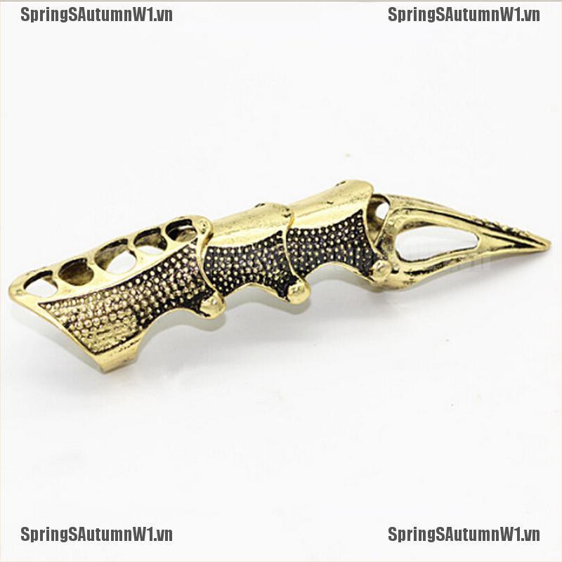 [Spring] Fashion Punk Rings Rock Scroll Joint Armor Knuckle Metal Full Finger Claw Rings [VN]