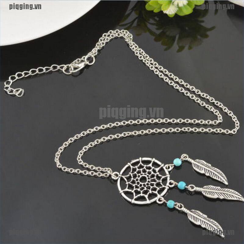 vòng cổ Mặt Hình Dreamcatcher Phối Lông Vũ Thời Trang Cho Nữ