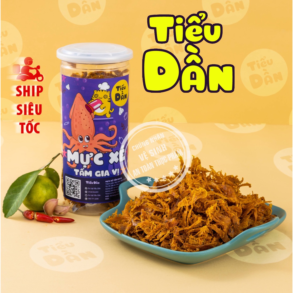Mực xé tẩm gia vị Tiểu Dần 230g đồ ăn vặt Hà Nội