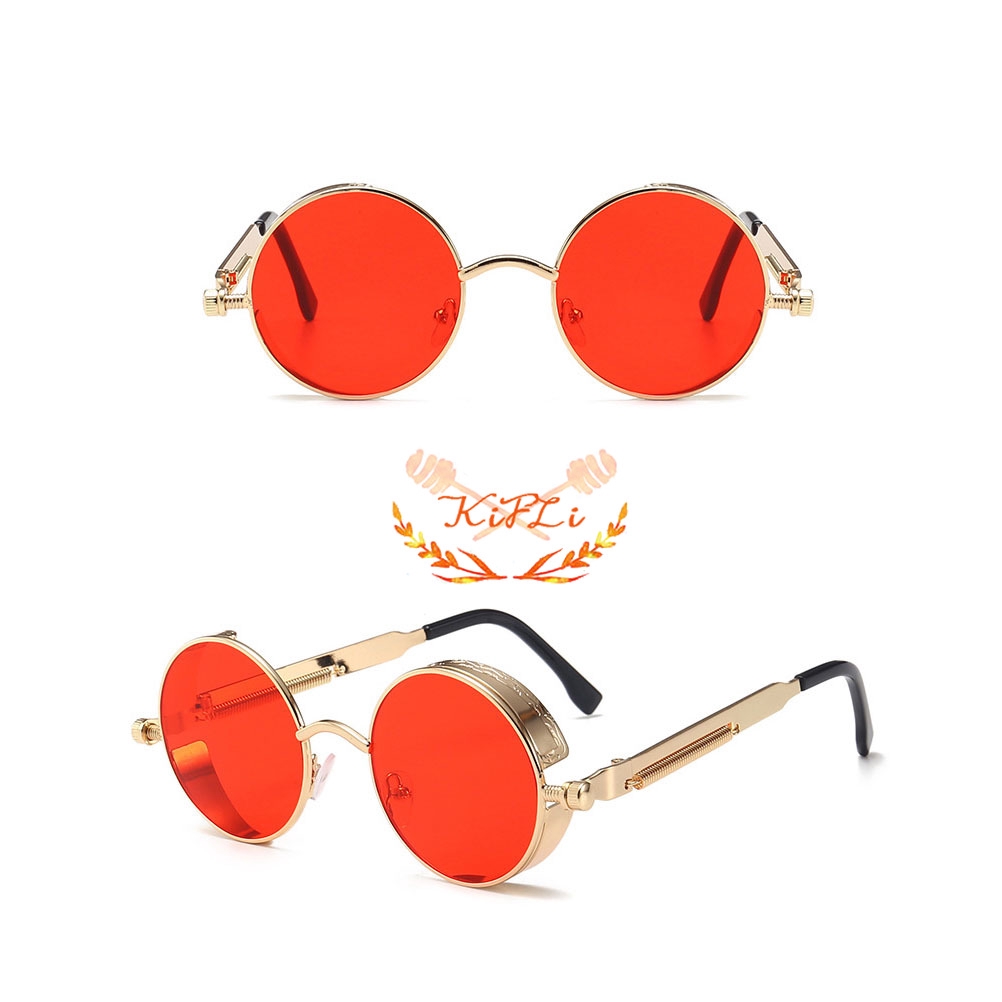 Kính Mát Tròn Phân Cực Phong Cách Steampunk Thời Trang