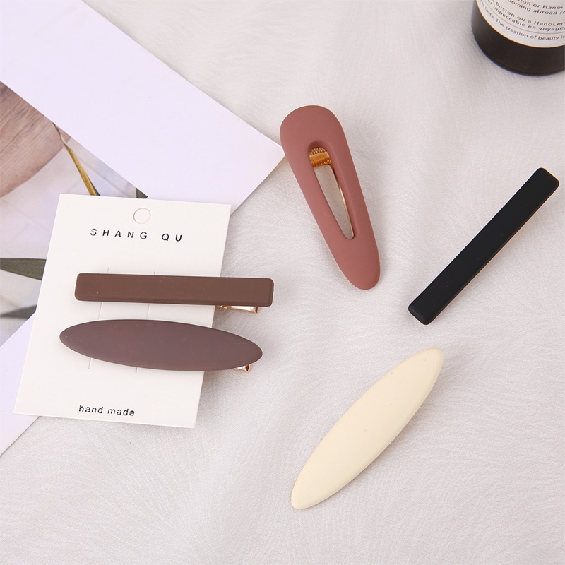 Set 2 kẹp tóc BEADIA dáng dài phong cách đơn giản thời trang dành cho nữ