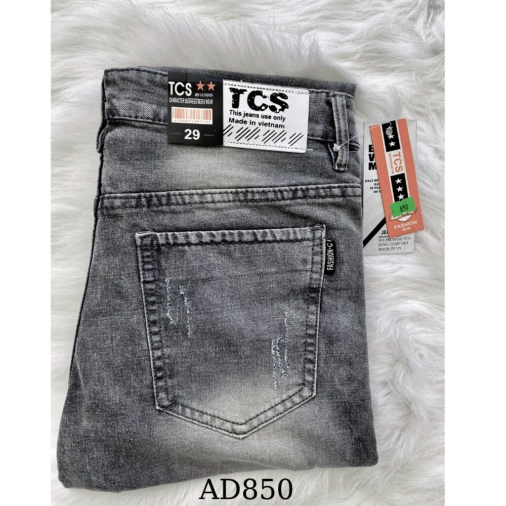 Quần jean nam tenji ad850tj quần bò nam xám trơn wash cao cấp trẻ trung phong cách tenji store 1 (44-75kg)