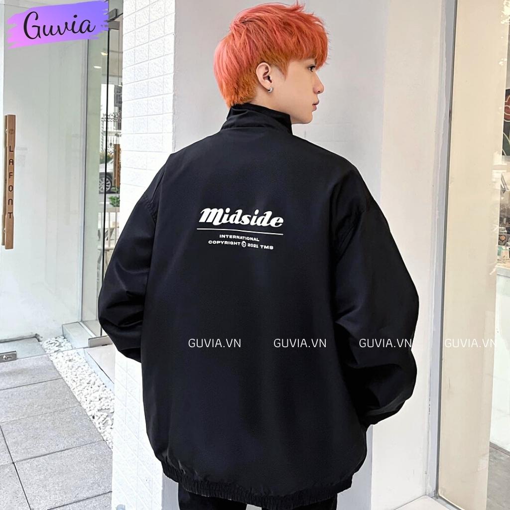 Áo Khoác Bomber Dù MIDSIDE 2022 Nam Nữ Ulzzang Unisex Kiểu Form Rộng 2 Lớp Jacket GUVIA