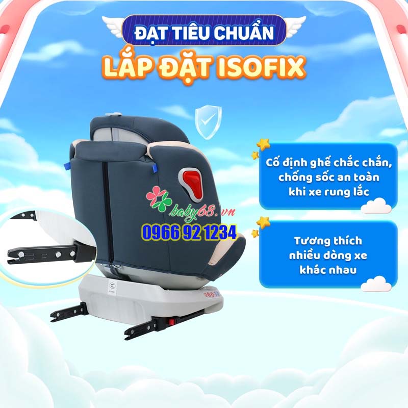Ghế ô tô cho bé Chilux ROY ALPHA ISOFIX (Cho bé sơ sinh đến 4 tuổi)