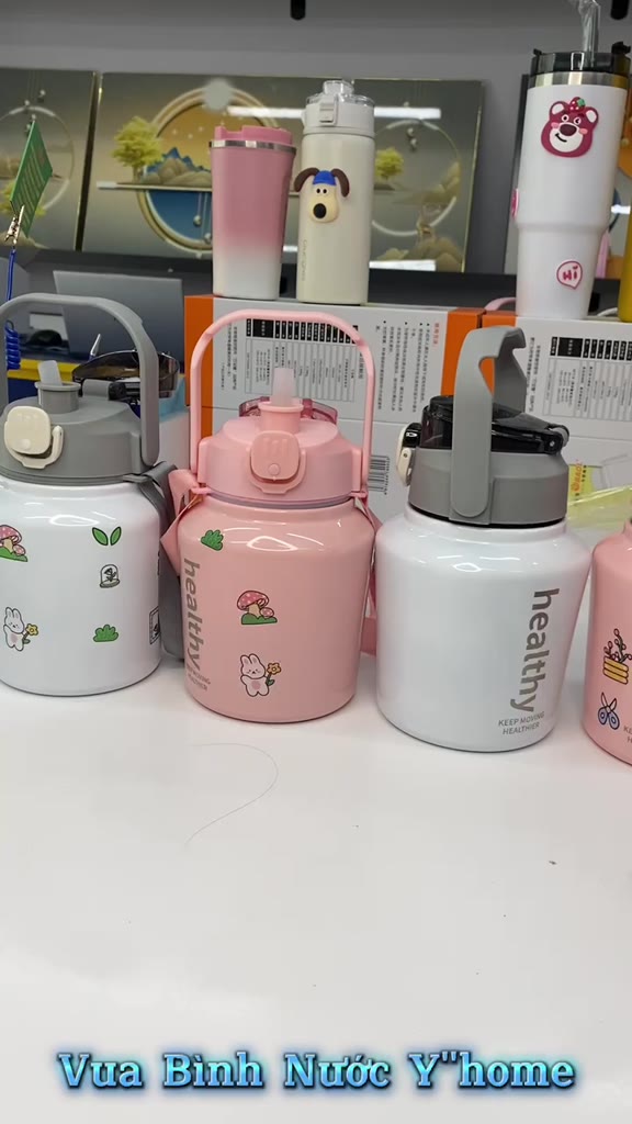 Bình nước giữ nhiệt 1L dễ thương dành cho nữ HEALTHY, Bình giữ nhiệt 2 lớp inox bền bỉ xinh xắn, 7 Ngày Đổi Trả! | BigBuy360 - bigbuy360.vn