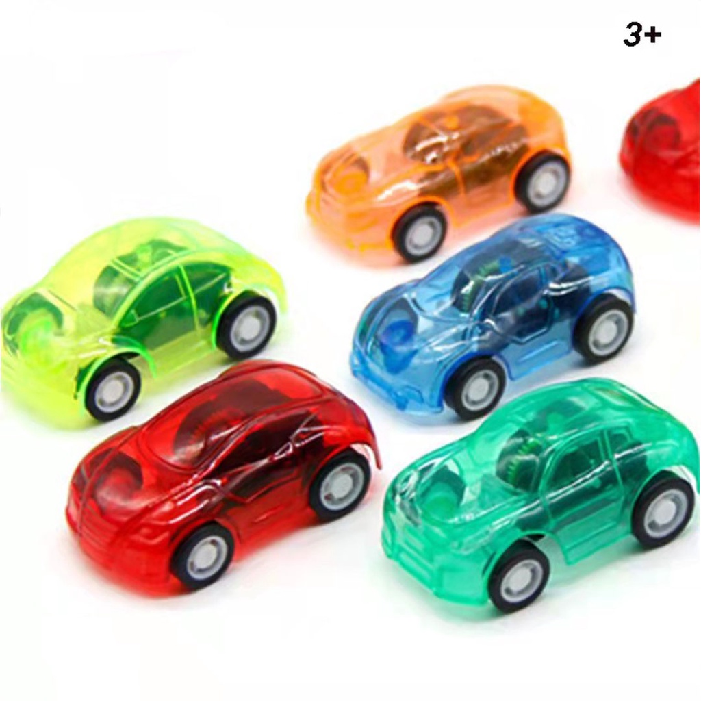 Mô hình xe hơi đồ chơi mini bằng nhựa trong suốt màu sắc ngọt ngào cho bé