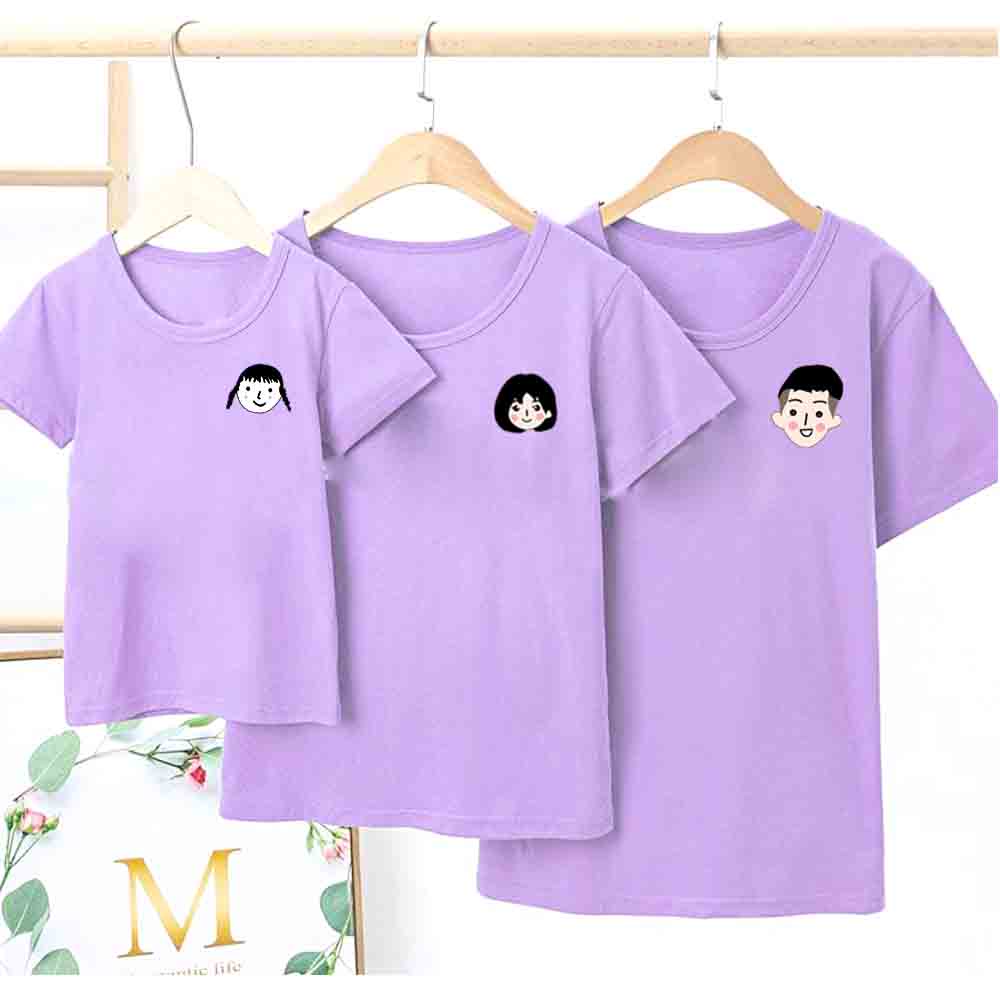 Áo thun Gia đình in logo mặt người màu trắng + đen + vàng