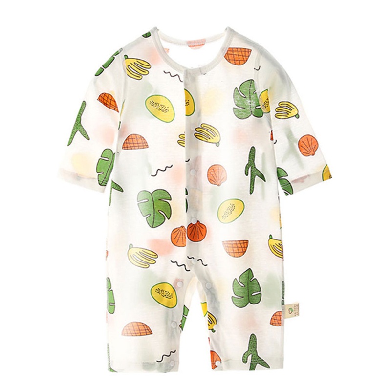 Bộ Đồ Ngủ Liền Thân Tay Ngắn In Hoạt Hình Dễ Thương Cho Bé