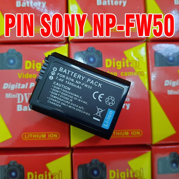 Pin NP FW50 dung lượng lớn 1500mah dùng cho máy ảnh Sony A3000 A5000 A5100 A6000 A6300 A6500 A7R A7S A7