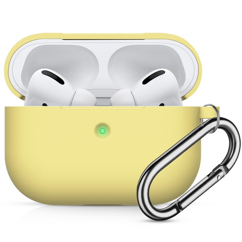 Vỏ Bảo Vệ Hộp Sạc Tai nghe không dây Airpods Pro Bằng Silicon Tpu Kèm Móc Treo Tiện Dụng