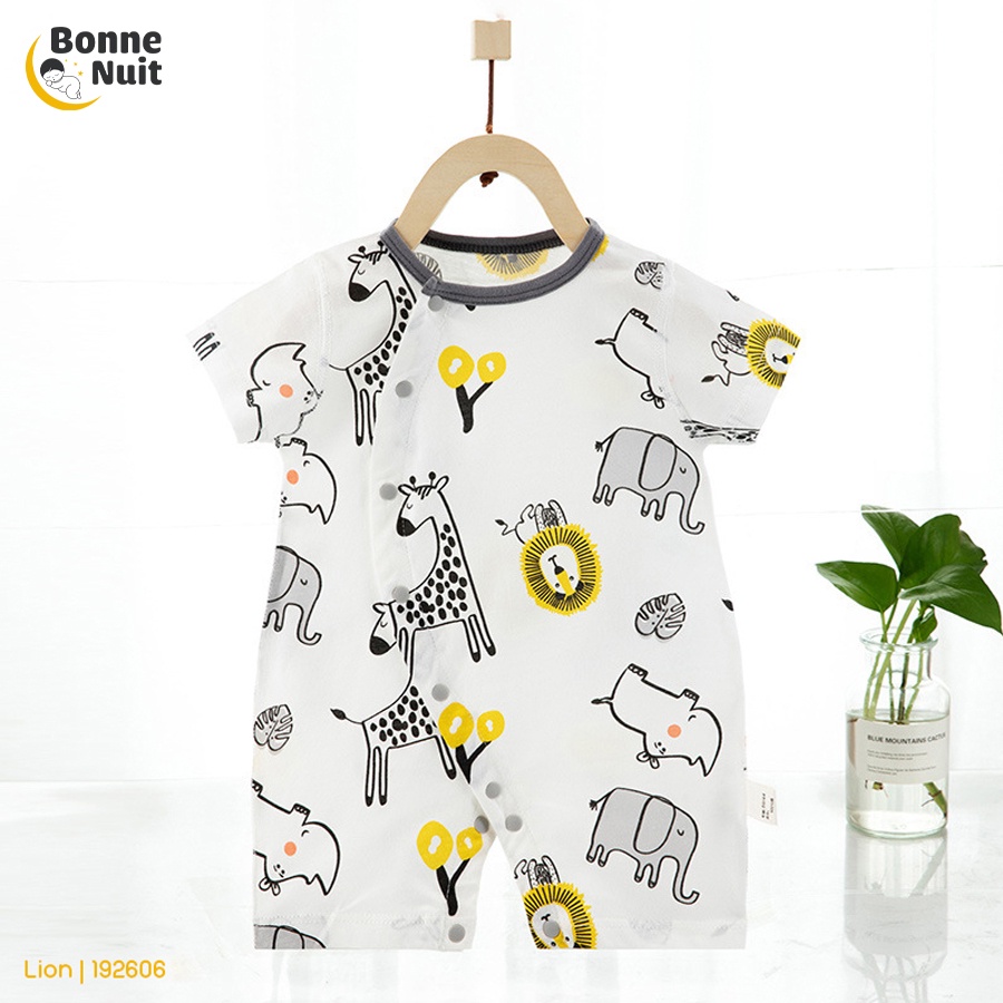 Bodysuit tay ngắn Hunibear cho bé  100% cotton thông hơi thoáng mát ngày hè