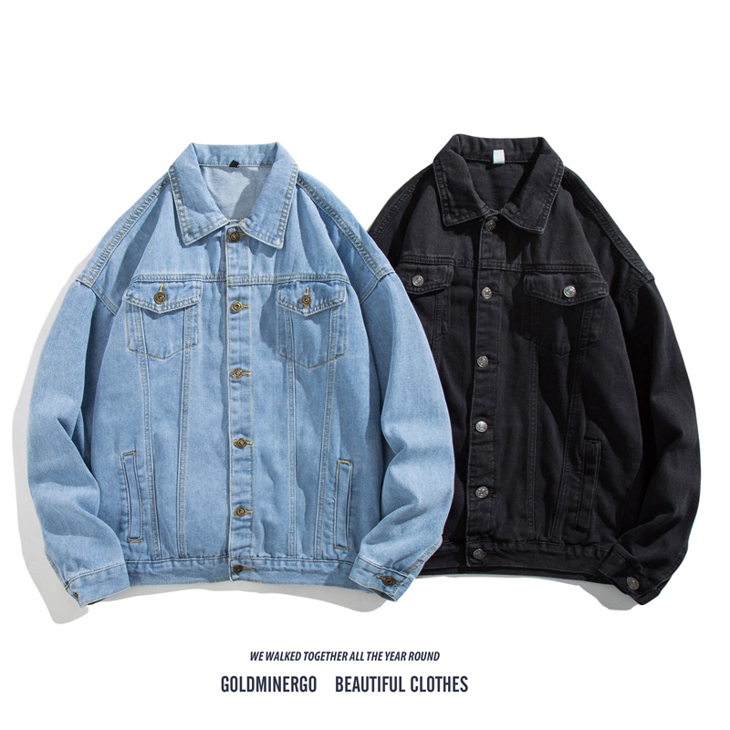 Áo khoác jean nam DYNYOUTH form rộng cao cấp unisex Hàn quốc phối rách xước cá tính