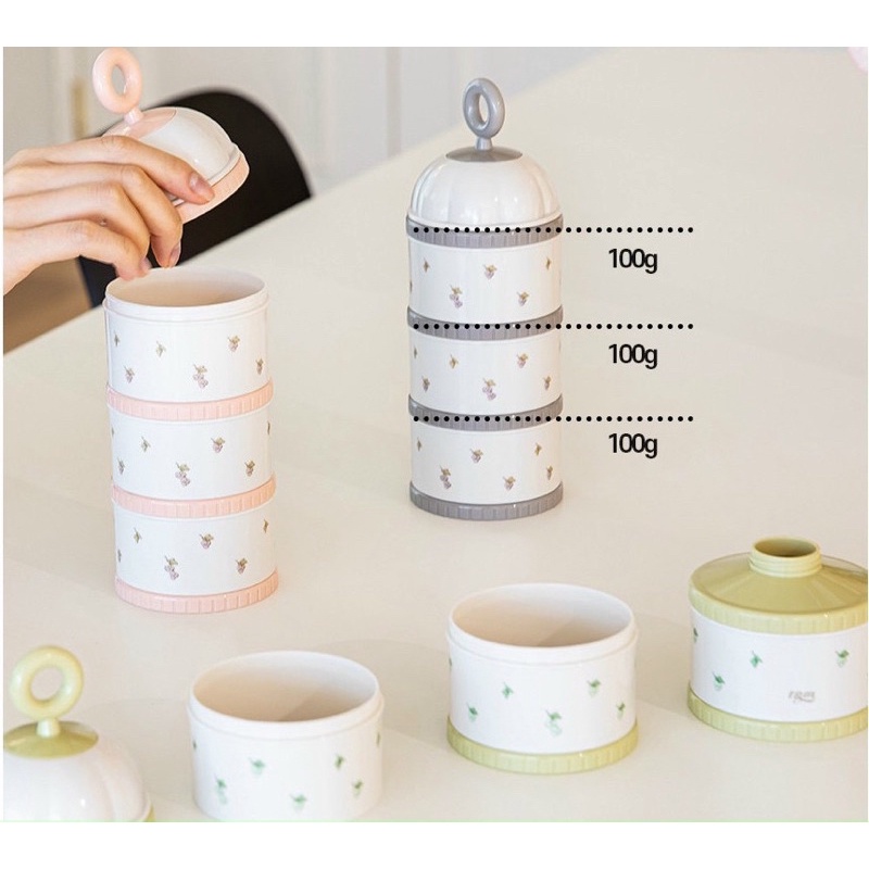 Hộp chia sữa bột/ Hộp trữ sữa 3 ngăn TGM Hàn Quốc