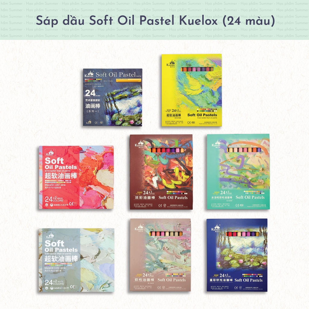 Màu sáp dầu Kuelox / Hộp màu sáp 12 24 36 48 màu dầu chuyên nghiệp Soft Oil Pastel