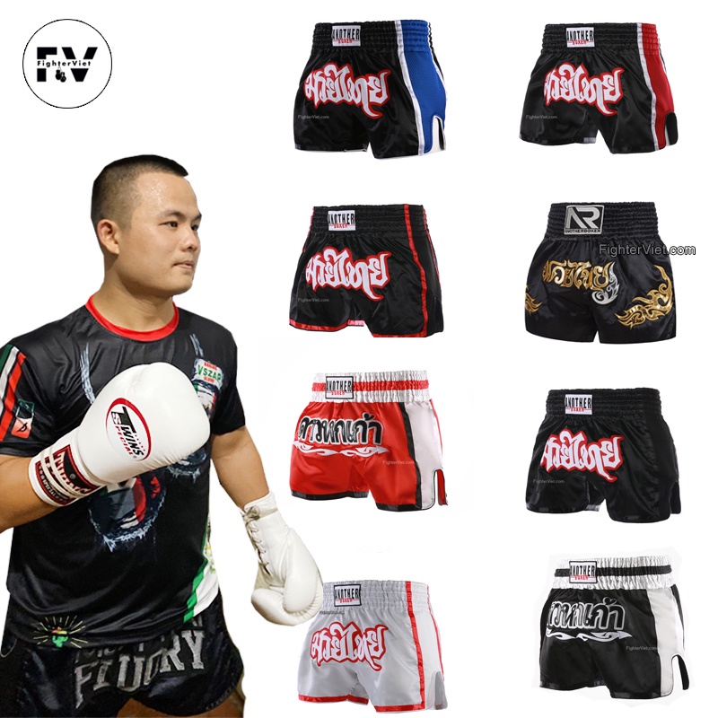 Quần Muay Thái Another Boxer Chính Hãng Muay Thai Short Chất Liệu Satin Cao Cấp