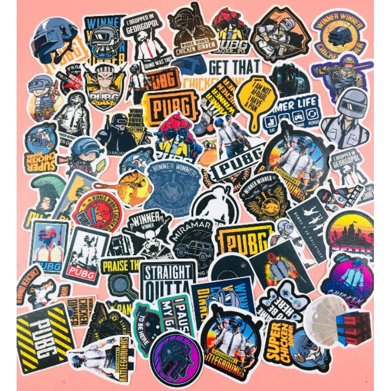 bộ 10 - 50 hình sticker game pubg decal chống nước (random hình)