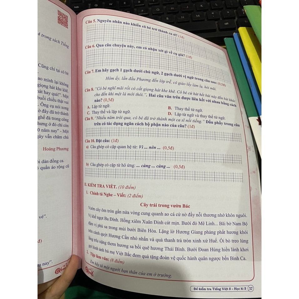 Sách - Combo Đề kiểm tra tiếng việt 5