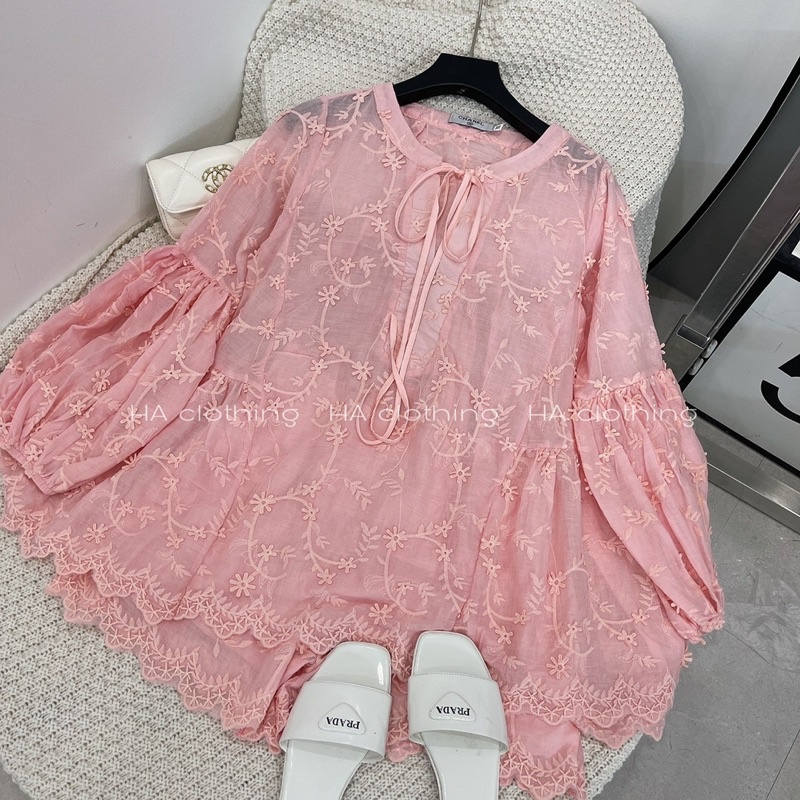 Set áo hồng babydoll + quần đùi