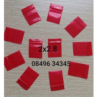 Túi zip mini nhỏ kt 2x2.8cm màu đỏ bịch 100 cái