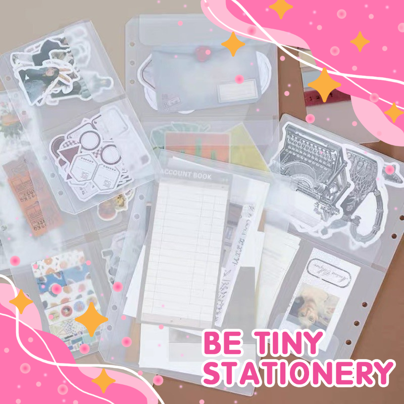 Phụ kiện sổ còng túi zip túi nhựa A5 A6 Be Tiny Stationery