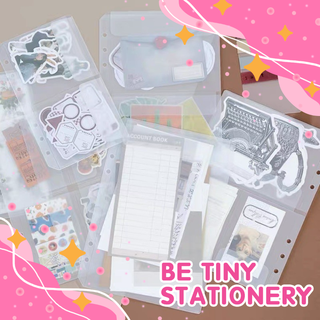 Phụ kiện sổ còng túi zip túi nhựa A5 A6 Be Tiny Stationery