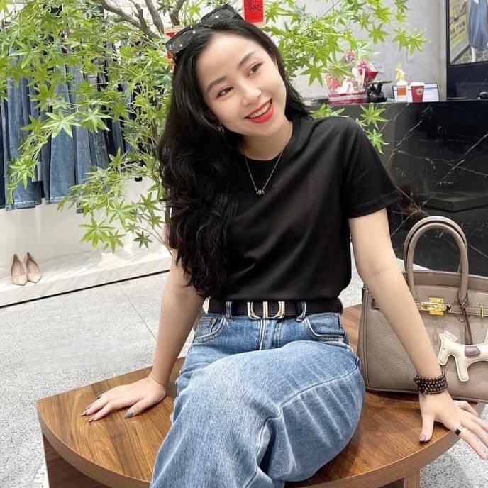 Áo Phông Trơn Nữ, Nam Unisex, Tay Ngắn Cổ Tròn Cotton Giá Rẻ A203