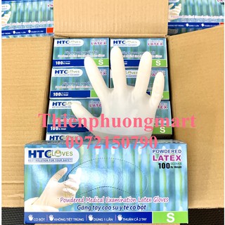 Găng tay y tế HTC có bột Latex hộp 100 cái