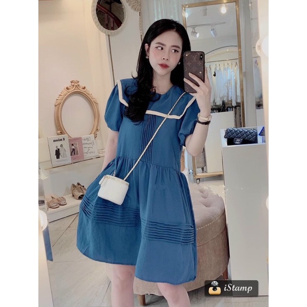 Váy babydoll form ngắn,váy babydoll tay bồng kute,váy tiểu thư