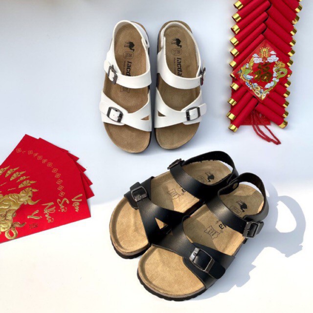 Sandal unisex Đế Trấu SB09 đen, trắng