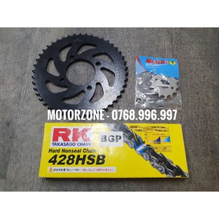 Bộ Nhông sên dĩa cho GPX Legend 150 - Sên RK HSB cao cấp ĐEN VÀNG