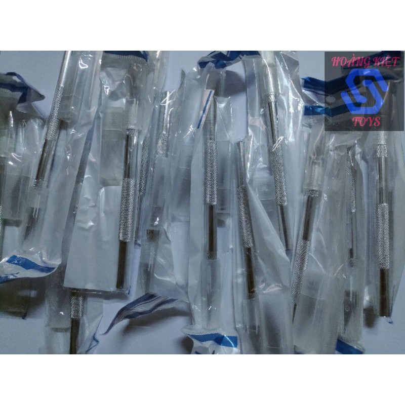 Dao trổ, khắc thủ công cán tròn kèm 6 lưỡi dao
